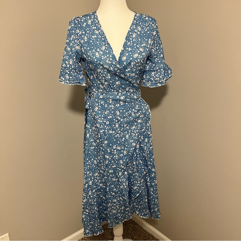 SHEIN Floral Wrap Dress NWOT